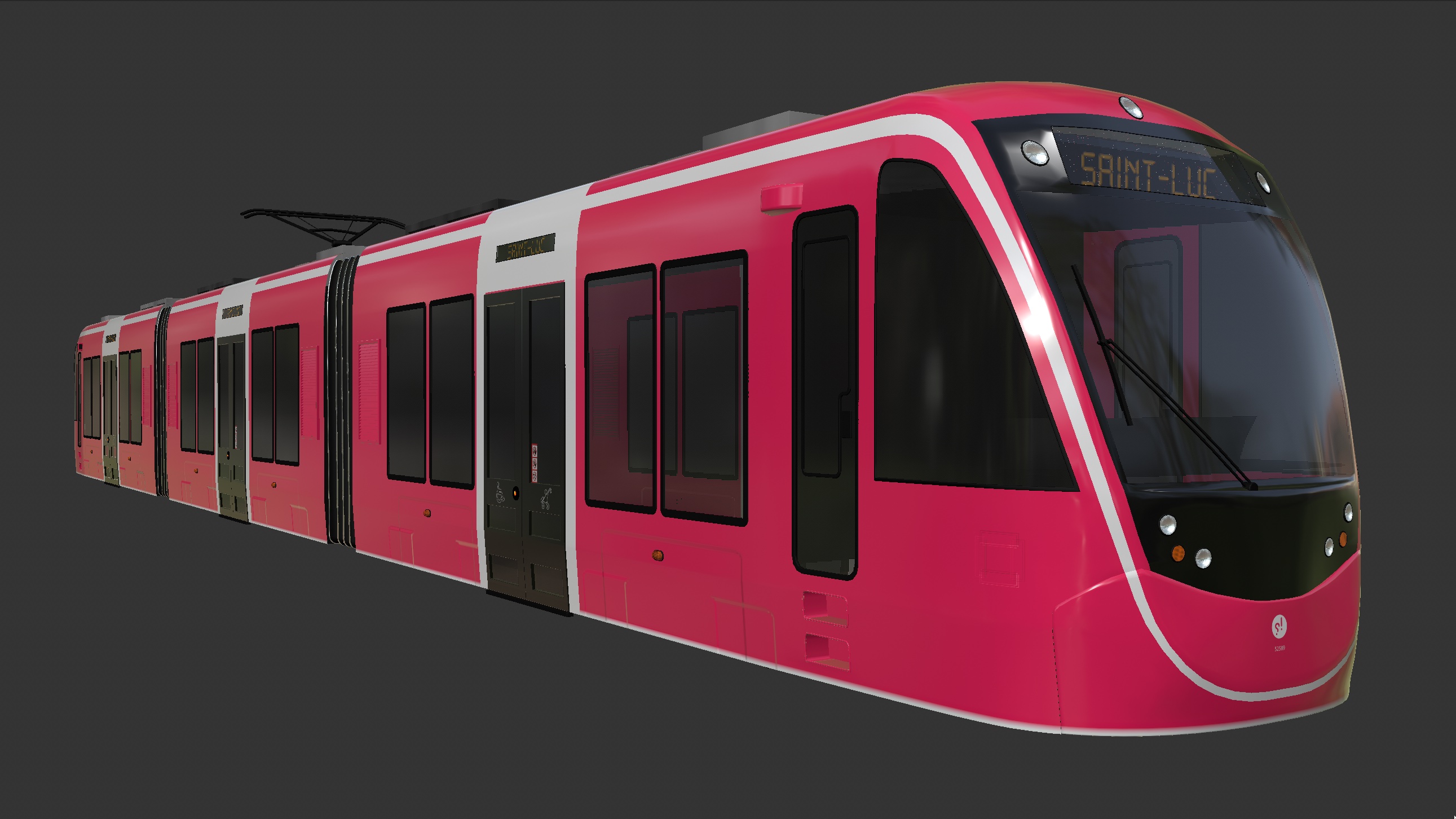 Capture d'écran du modèle 3D du tram